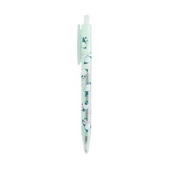 Overglad Panda! Panda! Frost Ballpoint Pen Green PNN-123 Parent and Child Scene, Pan-chan, Papa-panda, Total Length 135mm, ABS Resin, Ink Color: