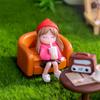 2 Pezzi Mini Statue Migliori Amiche Bambine Decorazione Paesaggio Micro Ornamenti per Auto Casa Scrivania