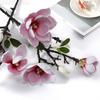 Bouquet di Magnolia Real Touch di Alta Qualità 70cm Per Composizione Floreale 3 Teste PU Fiore Artificiale Matrimonio Casa Soggiorno Decor