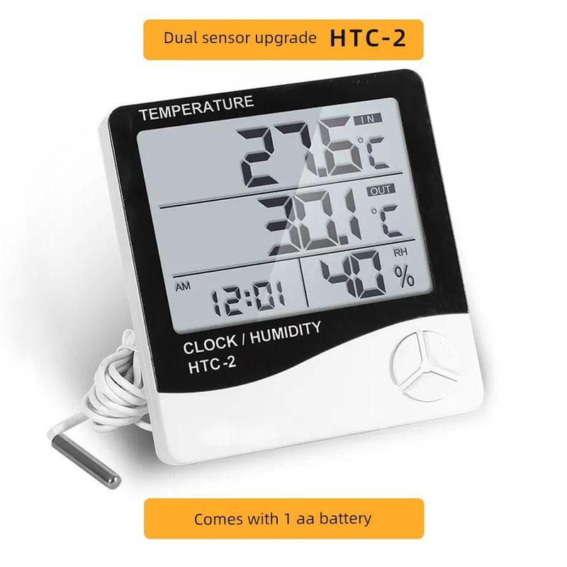 Electronic Temperature and Humidity Meter with Large Screen Digital Display Indoor Thermometer Hygrometer with Alarm Clock for Baby and Kidsren's Room
