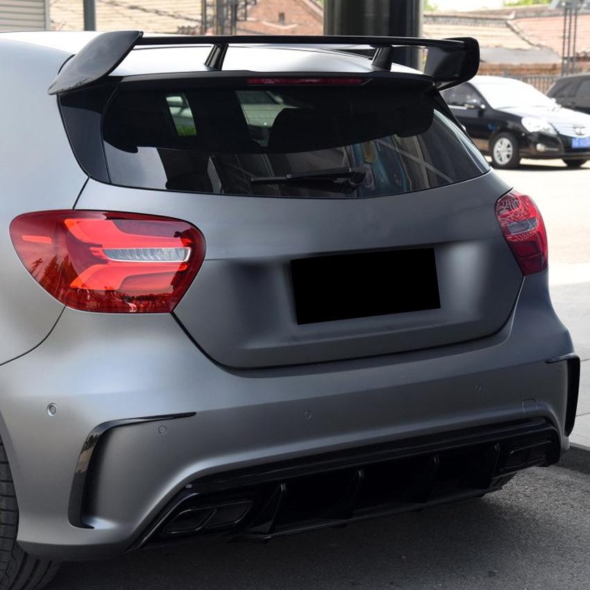 Heckstoßstangenlippe Spoiler Splitter Canards Für Mercedes Benz W176 A200 A250 A260 A45 AMG 2013-2018 Hatchback Schwarzes Bodykit Tuning