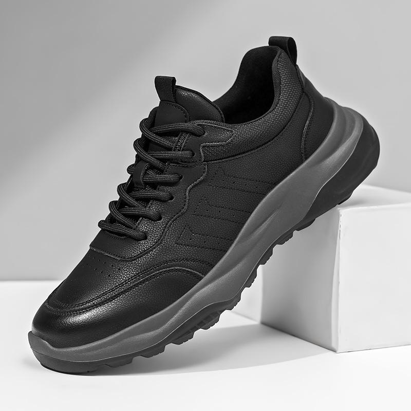 Men's shoes 2025 autumn new men's lightweight platform casual board shoes non-slip fashion leather shoes trend