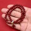 High-content Purple Gold Sand Bracelet with Pixiu, Double-circle Cinnabar Birthstone Bracelet