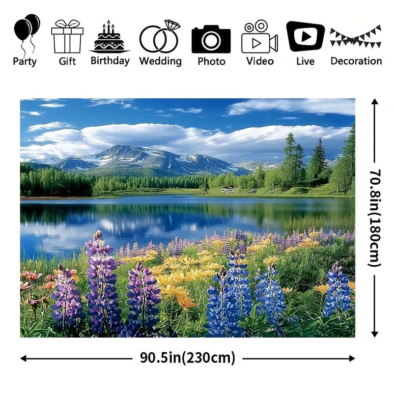 2D Alpine Scenery Banner for Outdoor Events, Festival Decoration and Nature Shoots