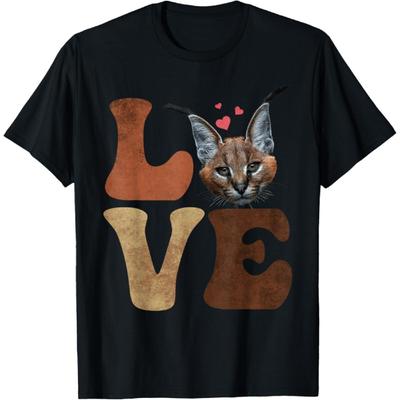 Big Floppa Caracal Cat Meme LOVE T-Shirt
