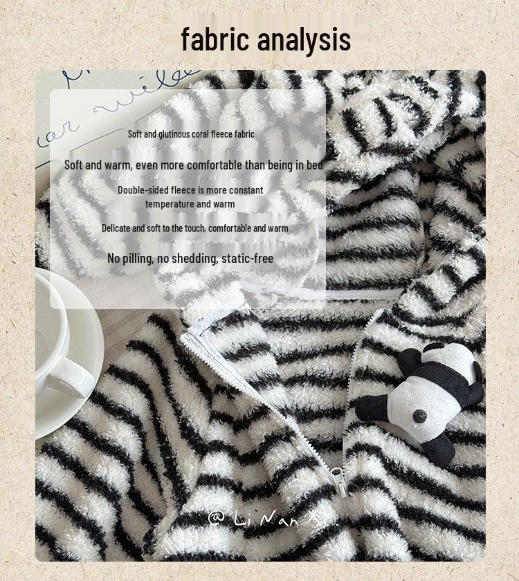 88291 Kinder Winter Gestreifter Einteiler & 25 Neue Kleine/Mittelgroße Korallenfleece Baby Warmes Set