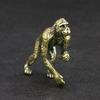 Solid Brass Gorilla Small Statue Office Desk Ornament Decoration Crafts Collection Animal Orangutan Figurine Miniature Toy Gifts