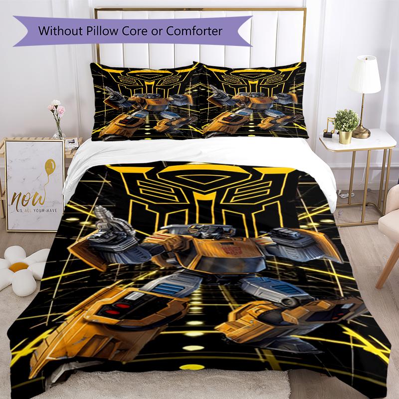 3pcs Transformers Bedding Set Duvet Cover Closure Includes 1 Duvet Cover & 2 Pillowcases, Soft and Comfortable for All Seasons.