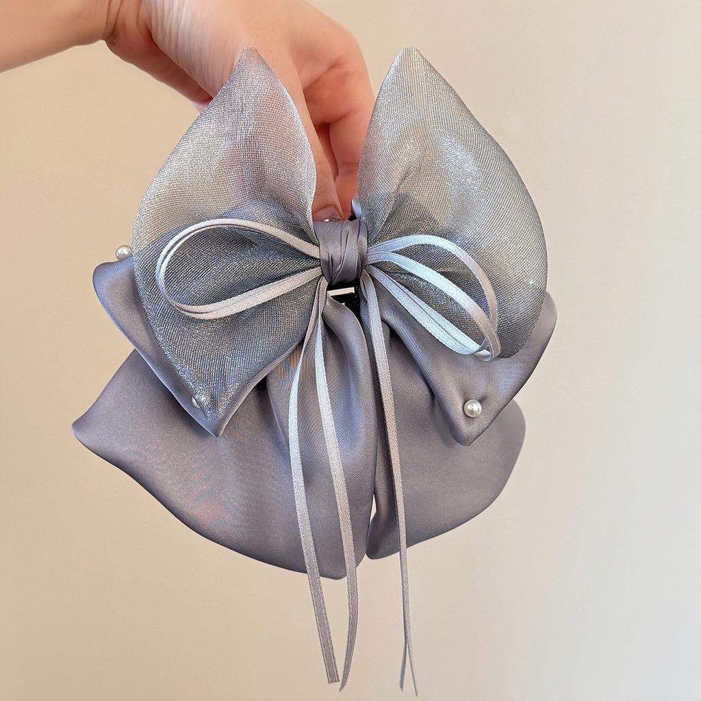 2025 New French Elegant Triple Bow Ponytail Clip Hair Claw for Half Updo Non-Slip Scrunchie Holder Premium Hair Accessories