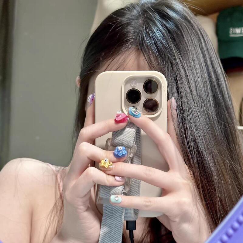 Candy Dopamin Cartoon Niedliche Handgemachte Nagel Tragen Kinder Spaß Kleine Augen Süße und Cool Abnehmbare Nagel Verbesserung