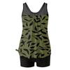Damen Vintage Blumenprint Geteilter Badeanzug Sport Badeanzug