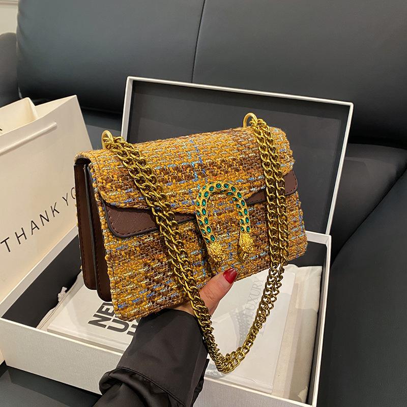 Women's  New Fashion Dionysus Bags Classic Single Shoulder and Cross - Body Small Square Bags with Chains