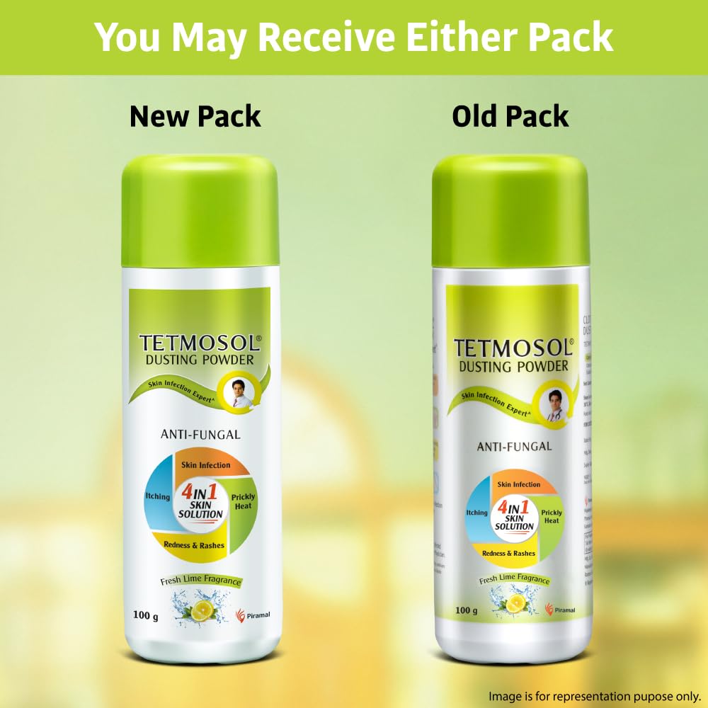Tetmosol Anti-Fungal Dusting Powder Pack of 2 100g Each for Daily Itching and Skin Infection Relief
