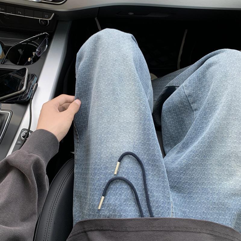 JYL Мужские Звездные Джинсы Летние Модные Высококачественные Свободные Прямые Джинсовые Брюки M бездна