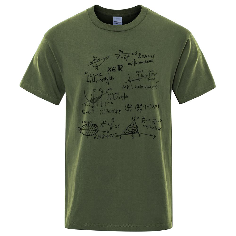 Mathematische Formel Mode T-Shirts Herren Atmungsaktive Schweiß T-Shirts Sommer Übergroße Kleidung Locker 100% Baumwolle Locker Herrenhemd