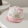 Cute Baby Girl Cartoon Baseball Cap Spring Autumn Mesh Sun Hat Soft Brim UV Protection Thin Breathable Visor
