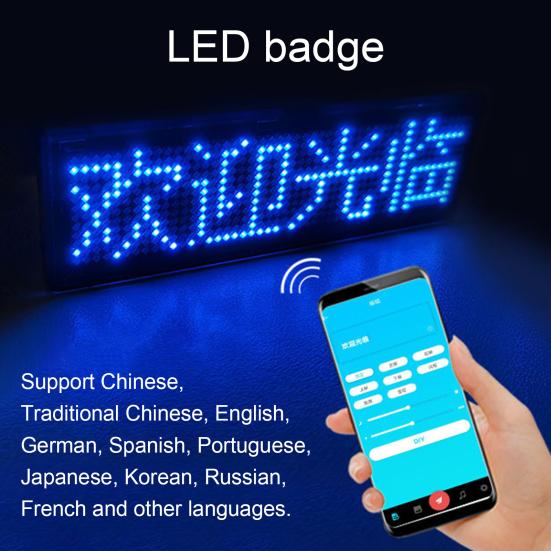 Abzeichen-Beleuchtung, Mini-Farben, Beleuchtung, leicht, unterstützt APP, mehrere Sprachen, zart, völlig neue Bluetooth-kompatible LED