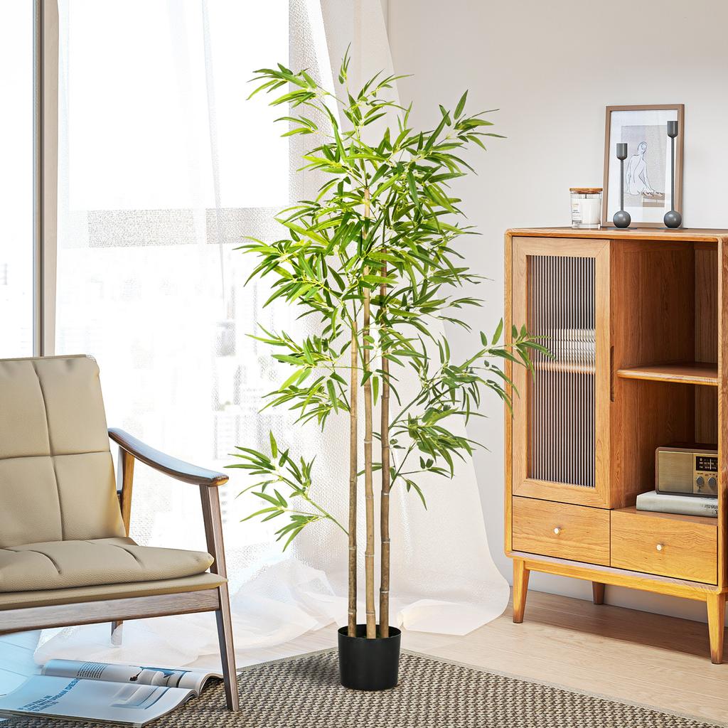 Artificial Plant Bamboo Artificial Tree Height 180 Cm with Pot, Indoor Decoration, Very Realistic