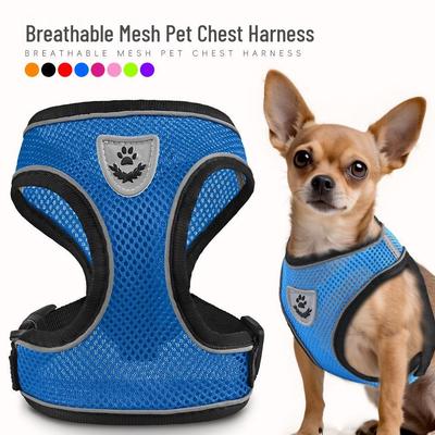 Reflective Breathable Vest-Style Dog Harness with Retractable Leash for Small and Medium Dogs