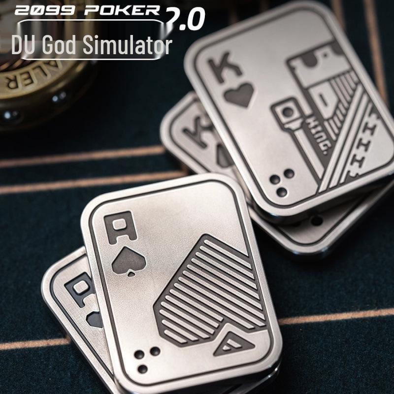 PaPa Coin Push Card Decompression Toy: Black Metal Finger Spinner for Stress Relief & Student Relaxation