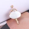 Fashion Backpack Jewelry Dancing Girl Brooches Crystal Badge Ballet Girl Pin Clothes Accessories