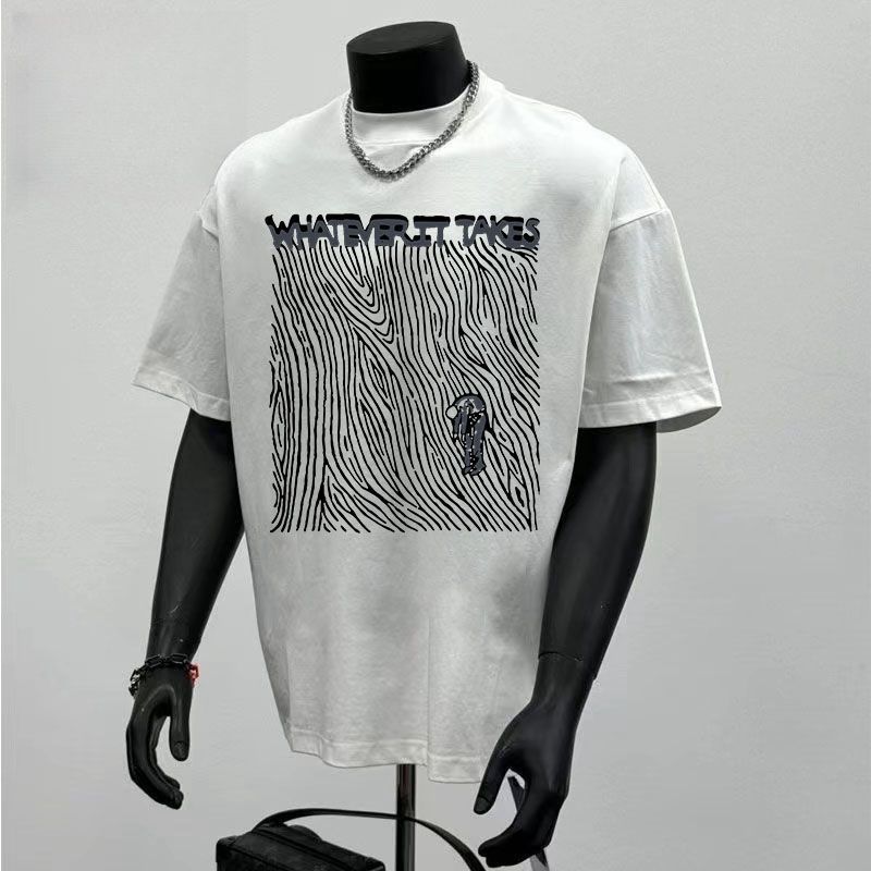 

Summer Mens White Spine Print Short Sleeve Oversized T Shirt S белый