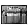 24pcs Nylon Hair Paint Brushes Set,Professional Artist Brush With Roll-Up Canvas Case,Multi-Shape Brushes For Artists & Students