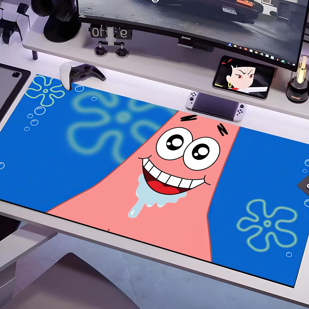 P-Patrick S-Star Mouse Pad Multiple Sizes Large Square Computer Office Game Table Mats Rubber Anti-slip Mousepads