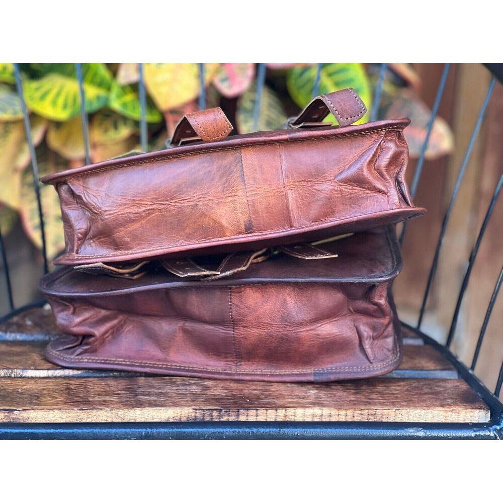 Motocyklová Vintage Kozí Kůže DVOJITÁ Sedlová Brašna Kyvná Vidlice Přední Velká 2 Brašny