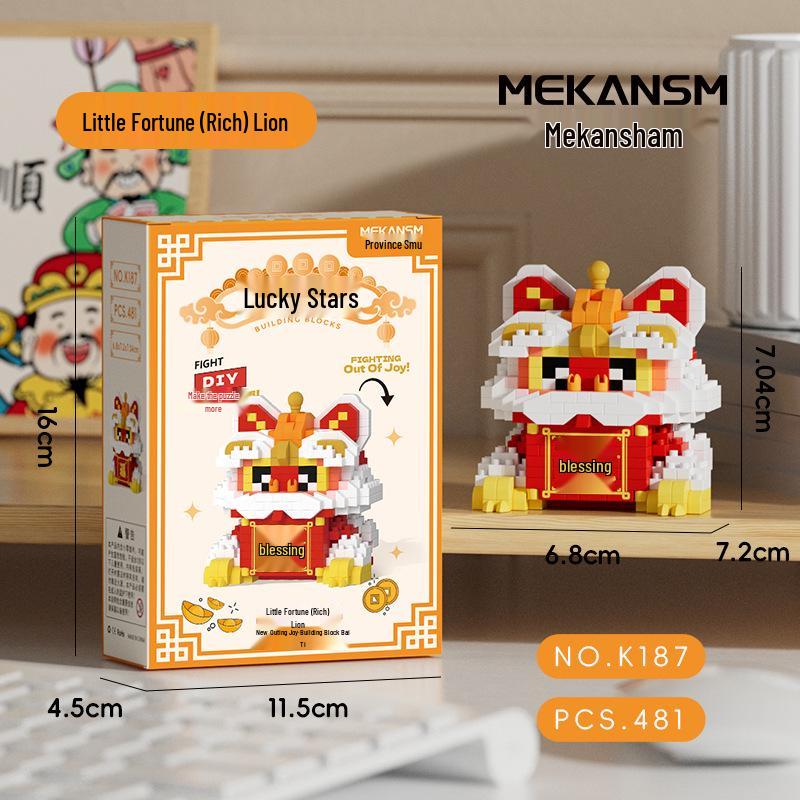 Glücksgott & Wenquxing Löwentanz Bausteine - Kinderspielzeug & Geschenke für den 1. Juni