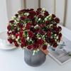 15 Head 5 Fork Fake Rose Bouquet DIY Scrapbook Artificial Flowers  Home Living Room Bonsai