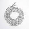Einreihige Zirkon Tennis Halskette Street Hip Hop Halskette Voll Diamant Kupfer Vergoldet Handgefertigte Kette Tenniskette