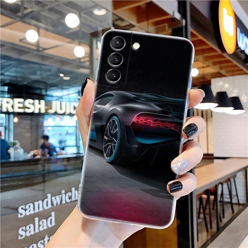Transparente Silikonhülle für Männer und Frauen mit Sportwagen für Samsung Galaxy S22 S21 S20 FE S 22 Ultra S10 E S9 Plus 5G Telefonabdeckung Coque