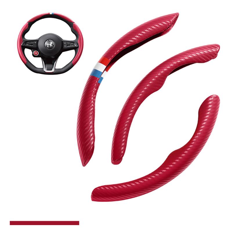 YAQG2 Car Steering Wheel Cover Segment Steering Wheel Protection Cover For Alfa Romeo Giulia Stelvio Interior Styling Car Accessories
