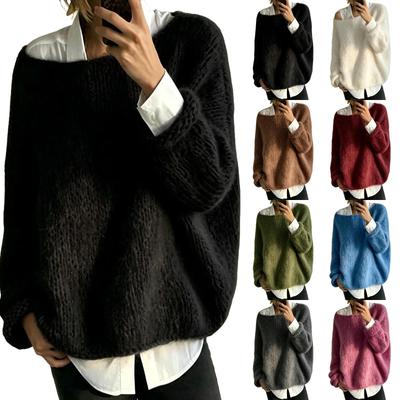 Maglione Casual da Donna a Maniche Lunghe, Pullover Lavorato a Maglia Colorato per Autunno e Inverno