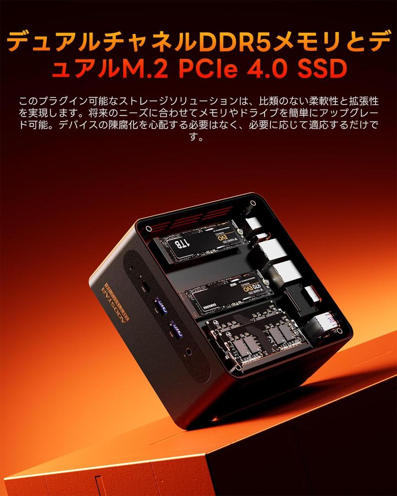 AOOSTAR Mini PC with Ryzen 7 PRO 8845HS HD Monitor Included RAM 8TB SSD Fingerprint Dual USB WiFi 6 Bluetooth Up to Quiet Mini Gaming PC 8845HS