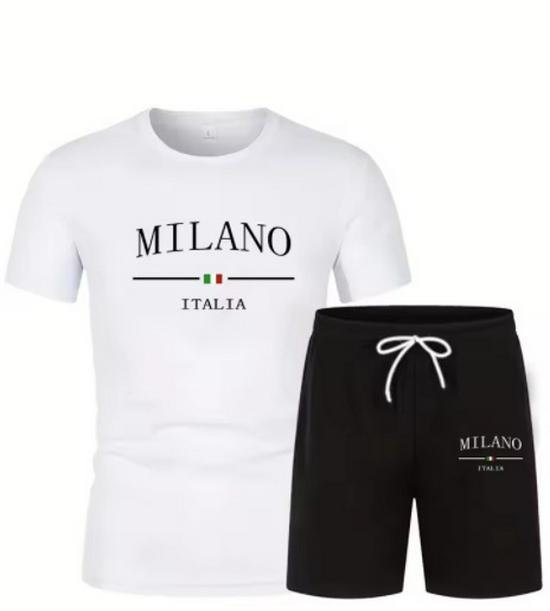 Men's Plus Size Summer Fitness Set: Casual Round Neck T-Shirt & Sports Shorts