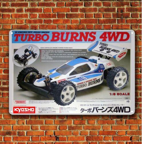 

Metal Poster Vintage Rc Car Wall Deco Tin Sign Plaque Kyosho Turbo Burns Buggy aluminum aluminum 20x30cm