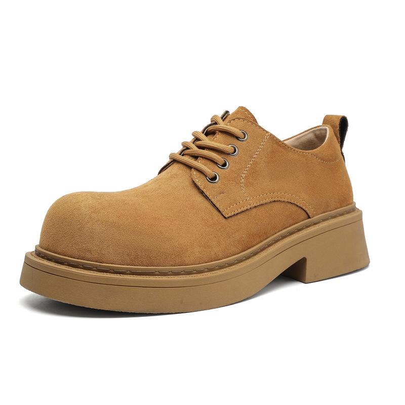 Martin boots men's 2024 new lace-up big head shoes trendy thick-soled heightened versatile low-top Derby shoes 25611-J