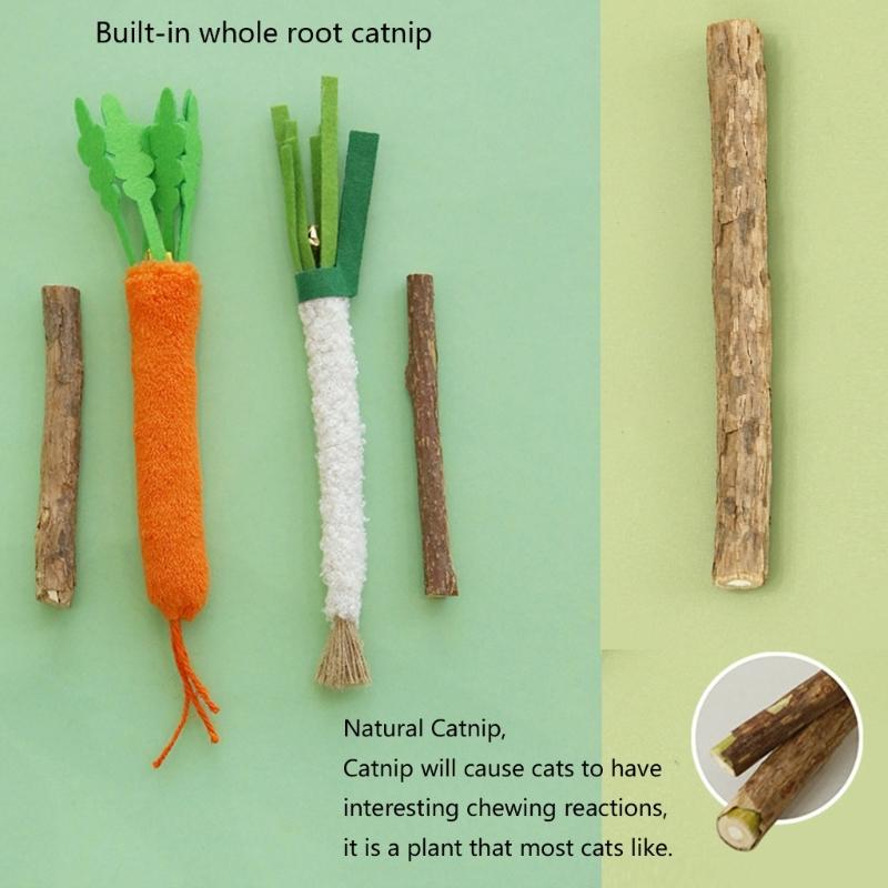 Scallion Plush Scallion Shape Catnips Toy Interactive Chew Stick For Indoor Cats Dental Health And Play