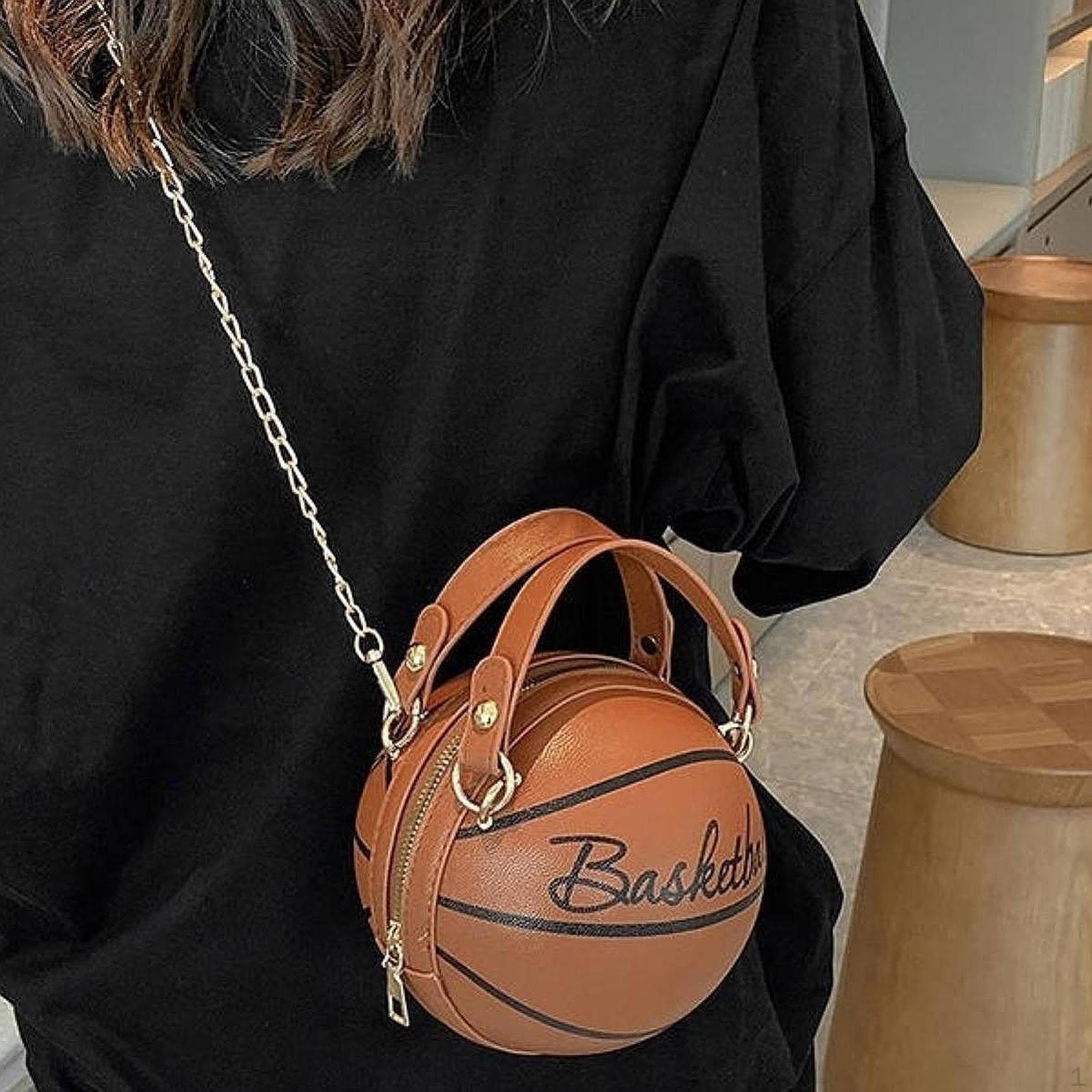 Сумка-клатч в форме баскетбольного мяча на молнии из искусственной кожи для телефона в отпуске коричневый 1396₽