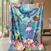 Oceanic Whales and Seals 1 Theme blanket Lightweight Warm Flannel Blanket Decorative Throw Blanket for Home Decoration