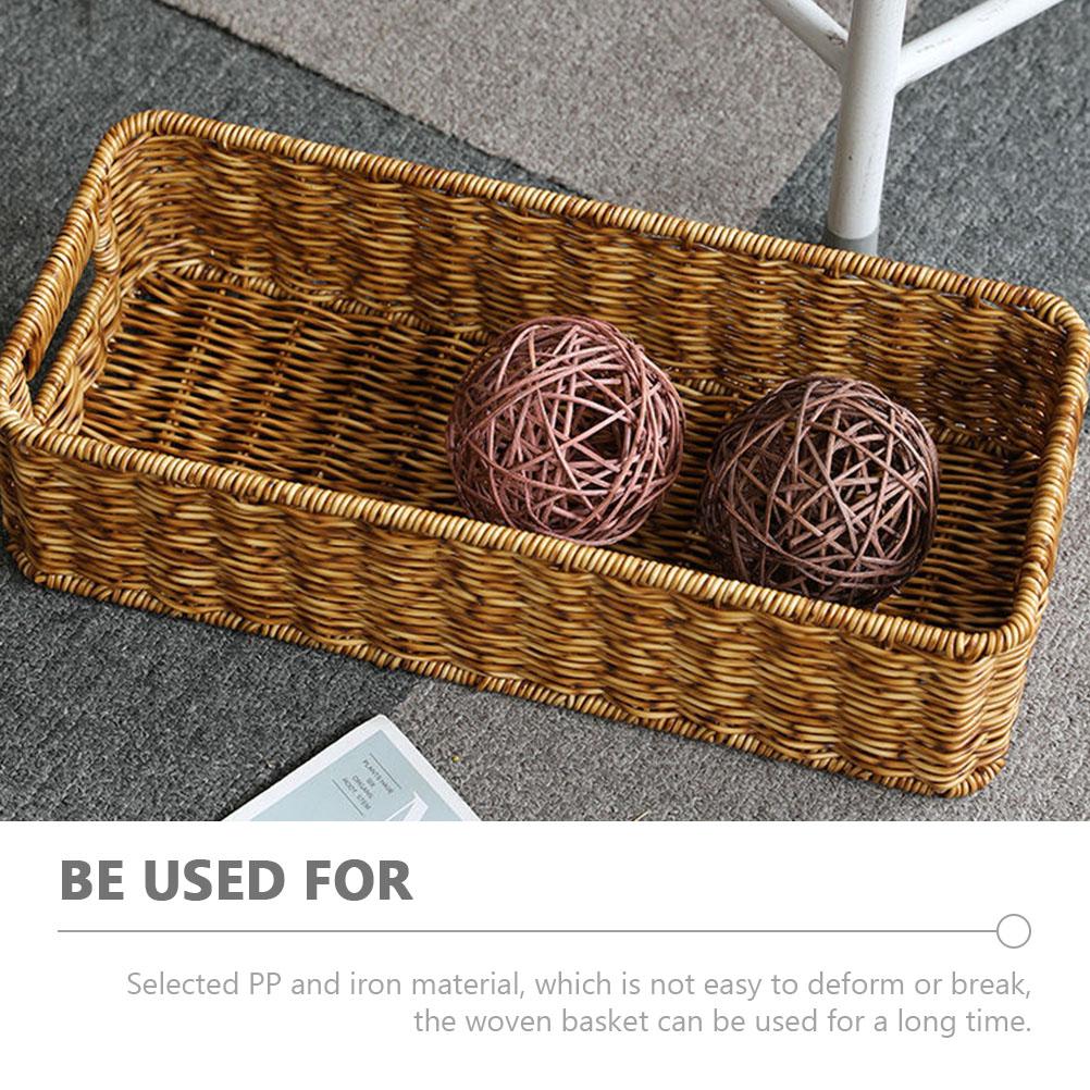 Panier de rangement tissé grande capacité, organiseur pour vêtements, fer, divers, en rotin, pour bureau