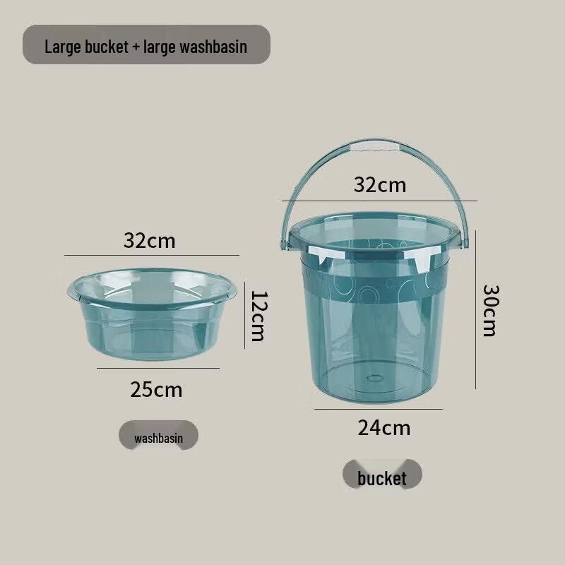 ZISIZ Thickened Transparent Water Bucket with Lid