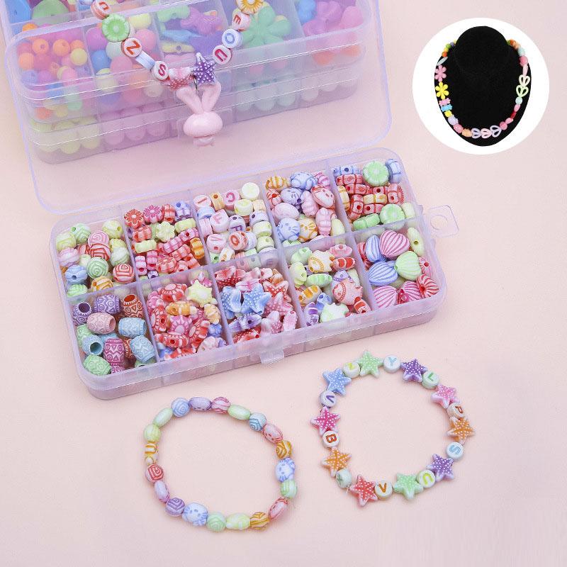 Non-Toxic Children'S Handmade Beaded Diy Handmade Bracelet Necklace Ornaments Accessories Colorful Beads Educational Toys For Children Gifts