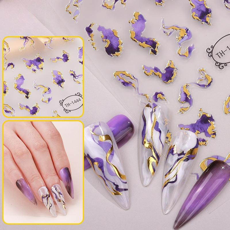 Manicure Sticker 3D Bronzing Nail Decal DIY Ribbon Nail Art sticker