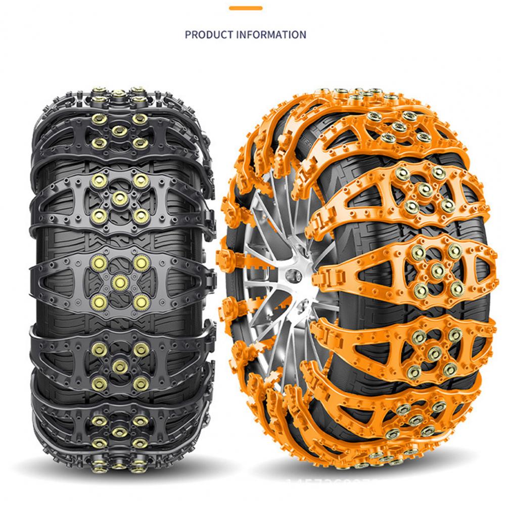 Resilient Tire Chains Universal Fish Bone Car Tire Chains Anti-sliding Wear-resistant Grip for Vehicles 2/4/6pcs Off-road Tire