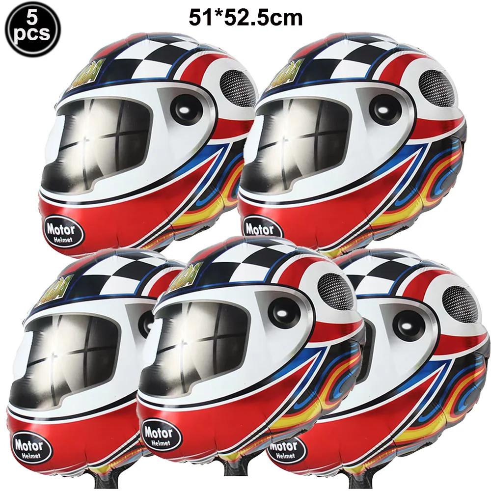 5PCS Race Motorcycle Tire Wheels Car Traffic Theme Foil Balloons Boys' Birthdays Racing Off-road Vehicle Decoration Balloons