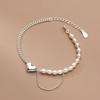 Punk Style 925 Sterling Silver Chain Jewelry Bracelets Quality Fresh Water Pearl Beads Heart Charm Bracelets for MOM Gifts