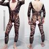 Crotchless Bodystocking Black Man Gay Transparent Net Clothes Sexy Lingerie Bodysuit One Piece Stockings Erotic Sissy Costumes